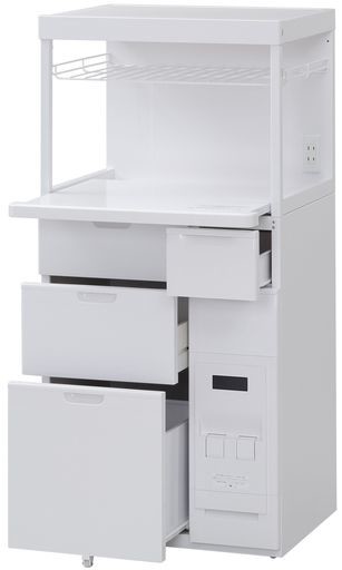 エムケー レンジ台 『キャビー』 計量米びつ付(容量12KG) 日本製 CB-338W