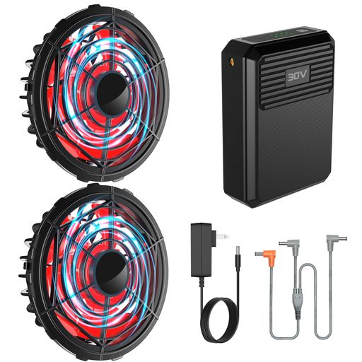 空調作業服 ファンバッテリーセット 最新30V超高出力 40000MAH大容量バッテリー 強力冷却 4段階風力調節 超大風量 小型 軽量 空調ベスト/空冷ウェアー/ベストなどに適用 熱中症/猛暑対策 空…