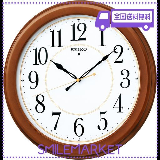 セイコークロック(SEIKO CLOCK) 掛け時計 電波 アナログ 木枠 茶 木地 KX388B