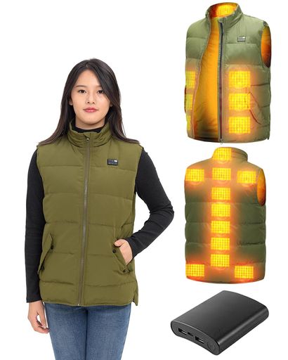 [MIDIAN] 電熱ベスト前後17箇所発熱 ヒーターベスト 3段階温度調整 ヒートベスト13500MAH大容量バッテリー付き暖房ベスト電熱ダウンベスト超軽量 防寒ベスト メンズ レディース 加熱服 屋外…