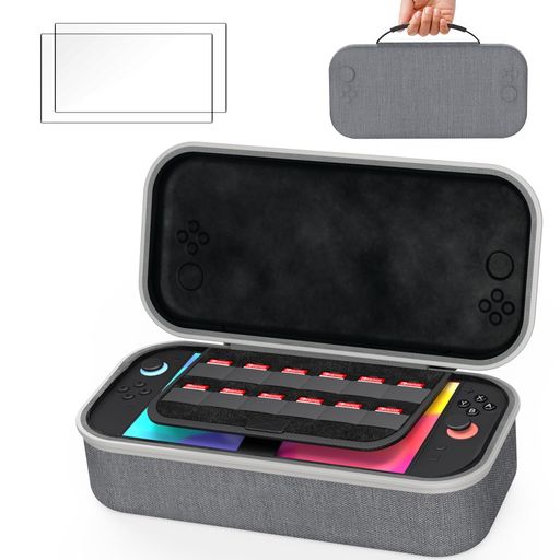 NINTENDO SWITCH 2対応 ケース【2025年 8CMの厚さの耐衝撃設計・下部収納アクセサリー】 ニンテンドースイッチ 2 ケース 大容量 キャリングケース 収納バッグ 持ち運び便利 