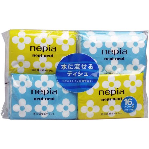 ネピア ネピネピ 水に流せるポケットティシュ (20枚(10組)×16個パック) フレッシュパルプ100%
