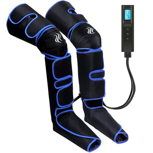 GURKITSY【充電式】フットケア 3段階膝温感 足 トレーニング ふくらはぎ 太もも対応 6コース 3段階強度 リモコン付 20分タイマー自動OFF 装着型 折り畳み可能 お手入れ 収納簡単 コードレス …