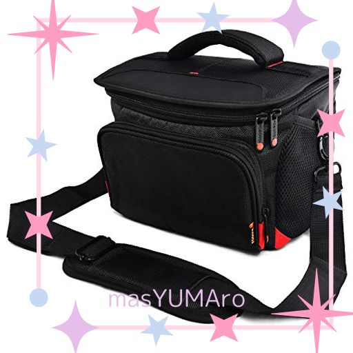 FOSOTO 大型 一眼レフカメラバッグ ショルダー カメラケース ナイロン製 (RED, X-LARGE)