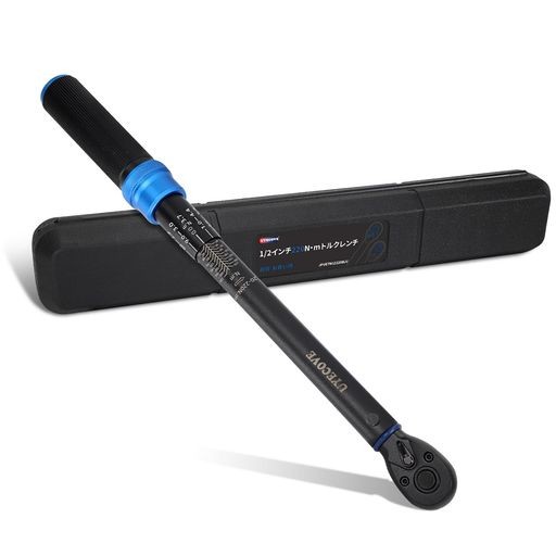 UYECOVEトルクレンチ 車 プレセット型 差込角12.7 MM (1/2インチ) 20-220N.M トルクレンチ 車 タイヤ交換 バイクトルクレンチ 自動車 エンジン 作業工具 オートバイ 機械の整備 高精度 ±3% ダブル目盛り 左右回転 短い の通販は