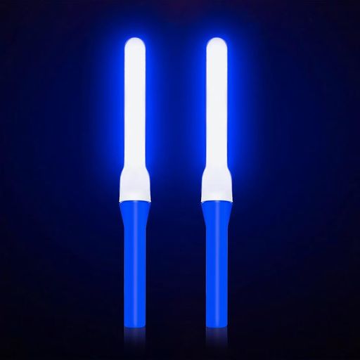 ペンライト ライブ 2本入り UO コンサートライト キラキラタイプ ライブスティック サイリウム LED高輝度 応援ライト 超軽量 電池付き 日本語説明書付き (ブルー)