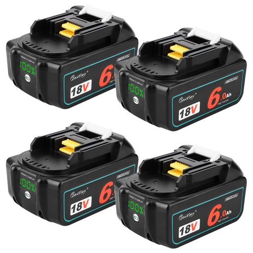 ZINGELY 4個セットWAITELY互換マキタ18Vバッテリー 大容量6.0AH マキタ互換バッテリーBL1860B 6000MAH 電池残量表示デジタル100%機能付き リチウムイオンバッテリー マキタ18V電動工具対応 マキタ純…
