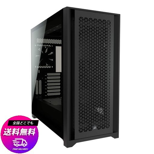 CORSAIR 5000D エアフロー強化ガラス製ミドルタワー ATX ケース、ブラック CC-9011210-WW