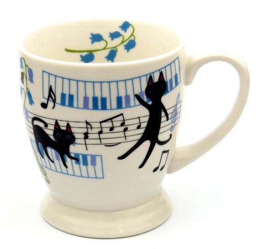 NEKOにゃ~ご マグカップ 陶器 約270ML 音符 猫(ねこ) かわいい ギフト ホワイトデー 誕生日プレゼント 人間用 NKO-1015