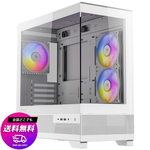 ANTEC CX500M WHITE RGB RGBファン3個を標準搭載したピラーレスのMICRO-ATX対応ミドルタワーPCケース