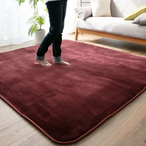 布団と寝具専門店カラーズ 低反発ラグマット エンジ 135×185CM 約1.5畳 A710-TH135MAT-EN