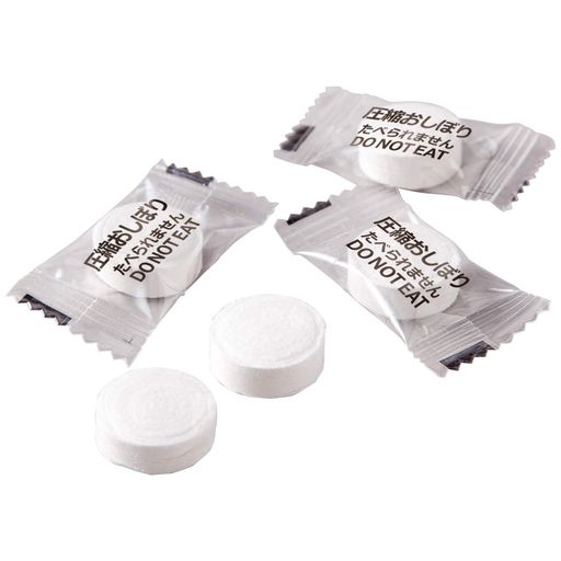 コモライフ(COMOLIFE) 圧縮おしぼり 50個入 個包装 使い捨て お手拭き ダスター 膨らむ コンパクト 軽量 ふきん 災害時 アウトドア キャンプ ホワイト