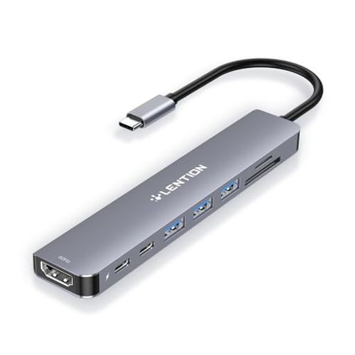 【送料無料】LENTION 4K@60HZ 8IN1 USB C ハブ CB-CE18S 100W PD給電 MICRO SD/SDカードリーダー USB 3.0 高速データ転送 HDMI 2.0 TYPE-