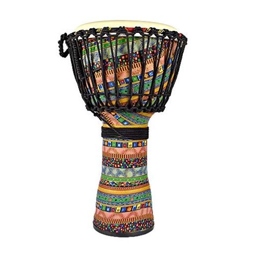 ENNBOM ジャンベ ハンドドラム パーカッション AFRICAN STYLE DJEMBE 打楽器 民族楽器 飾り物 初心者 収納バッグ付き 10インチ