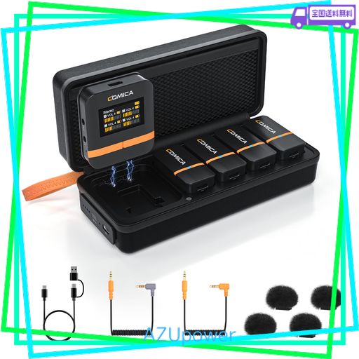 Comica Vimo Q 送信機4台+受信機1台 黒ワイヤレスピンマイク 71DbNiqKSZL._AC_UF894,