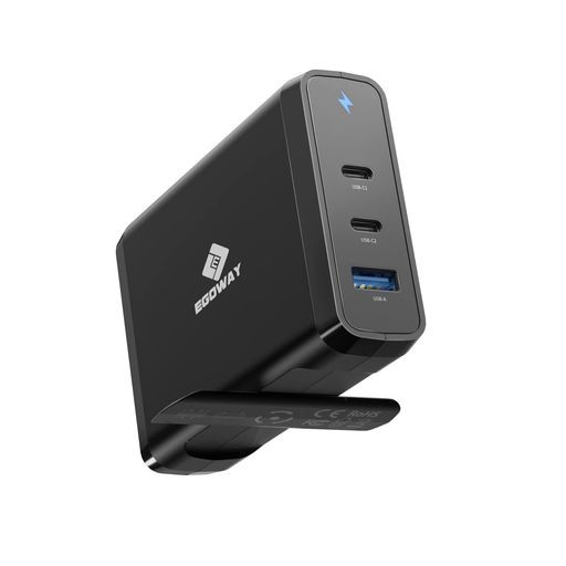 USB C 充電器 電源アダプター EGOWAY 140W ウォールチャージャー PD 3.1 3ポート GAN ノートパソコン充電器 MACBOOK PRO 16インチ対応