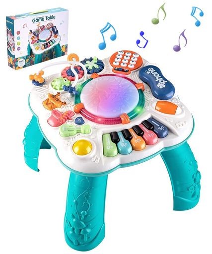 【送料無料】音楽おもちゃ ビーズコースター ルーピング 子供 ミュージカルテーブルおもちゃ 多機能 ピアノ 楽器玩具 アクティビティテー