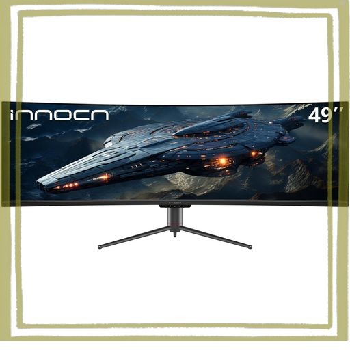 INNOCN 49インチ ゲーミング サーフェス モニター、5K超広い面 120HZ、HDR400 HDMI/DP/TYPE-C 65W/USB/RJ45、高さ調整、 ホーン、目の保