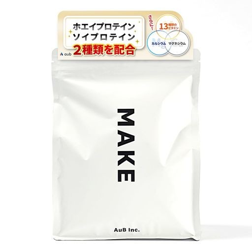 AUB MAKE [スプーン/シェイカー付属なし] オーブメイク ホエイ ソイ プロテイン 800G 20日分 マルチ栄養プロテイン グリーンアップルスム