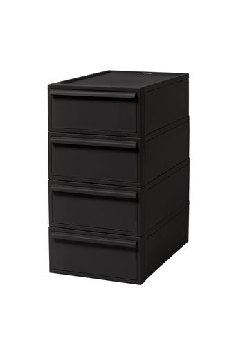 ライクイット (LIKE-IT) 収納ボックス クローゼットシステム 引出し (S) 4個組 オールブラック CS-D1 4P 奥行き52CM 衣装ケース 衣類収納 届いてすぐに使えるの通販は