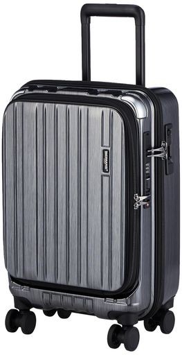 [バーマス] スーツケース INTER CITY PLUS 60525 34L ストッパー付き カップホルダー 3.2KG ブラックヘアライン