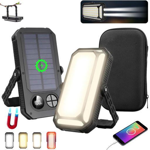 LED ランタン キャンプランタン キャンプ用品 超高輝度 1200ルーメン 10000MAH 大容量 14点灯モード マグネット内蔵 無段階調光 ソーラー充電式 無段階調光 4色切替 防水 懐中電灯 TYPE-C充電 多…