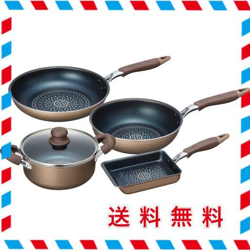 和平フレイズ ダイヤモンドコート フライパン 【セットH】 フライパン 26CM & ディープパン 24CM & 両手鍋 20CM & 玉子焼き 13×18CM ブラナーノII MB-2401