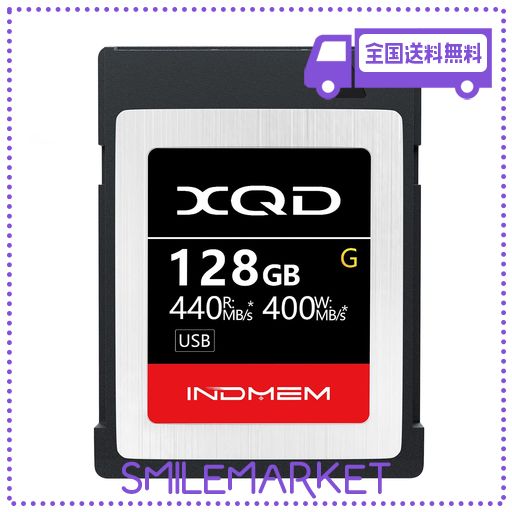 INDMEM XQDメモリーカード 128GB 書き込み速度400MB/S 読み出し速度440MB/S