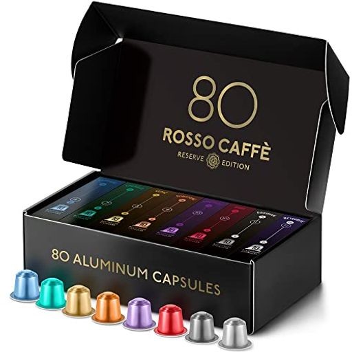 ロッソカフェ 80杯分 ネスプレッソ マシン用 コーヒー 互換カプセル ROSSO CAFFE イタリア製 アルミ カプセル「リザーブシリーズ」(8種×10カプセル) ネスプレッソ「オリジナル」 マシン対応の通販は