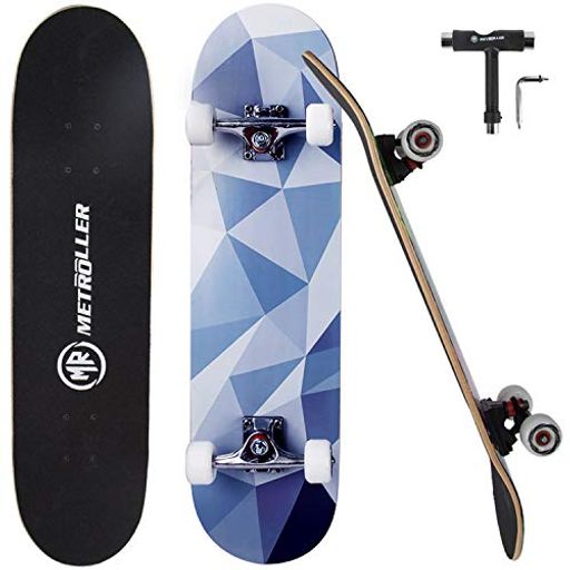 METROLLER スケートボード 31 X 8インチ 高精度ABEC-9ベアリング採用 95Aウィール 集中力や平衡感覚育成 スケボー初心者に 大人/若者/子供用 T字レンチ付きの通販は 5,109円