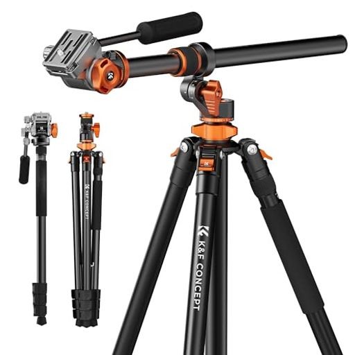 カメラ三脚一眼レフ K&F CONCEPT 俯瞰撮影 ビデオカメラ三脚 231CM 三脚ブーム 中心軸横断 俯瞰撮影 パノラマ撮影 28MM大口径中心軸4段伸縮 360度回転 自由雲台 一脚可変式 1/4 ”クイックシュー付き アルミ 最大耐荷重5KG の通販は 12,398円