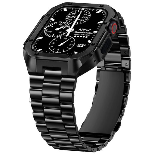 CAGOS コンパチブルAPPLE WATCH バンド 44MM ステンレスケースバンド一体型 ステンレス鋼ケース付き アップルウォッチバンド 頑丈なステンレスベルトTPUケース内臓 二重保護 ビジネスバンド IWATCH SERIES 4/5/6/SE の通販は 6,819円