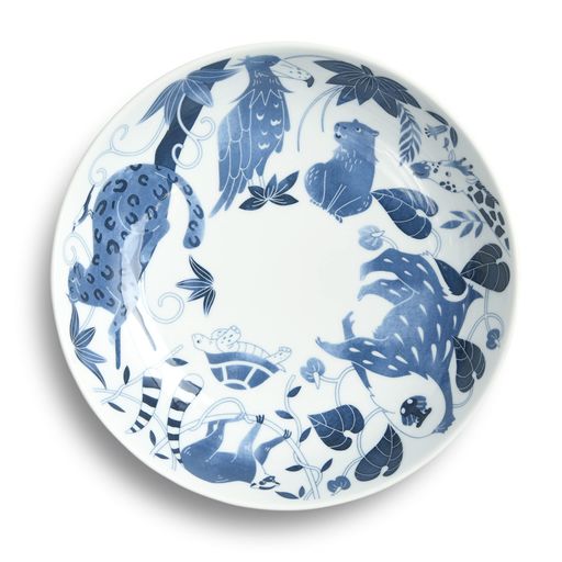 NATURAL69 【 波佐見焼 】 染付古波佐見 盛鉢 / ナチュラル69 はさみ焼き 食器 もりばち 大鉢 ボウル 電子レンジ 食洗機対応 日本製動物 植物柄 深め 軽い おしゃれ かわいい 北欧 和食器 陶磁…