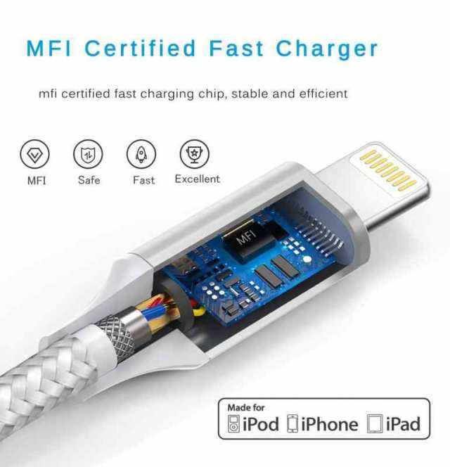 iphone 充電器 ケーブル【MFi認証】ライトニングケーブル 2M 3本セット lightning ケーブル 急速充電 iphoneケーブル  アイホン充電ケーブの通販はau PAY マーケット - WELLUP