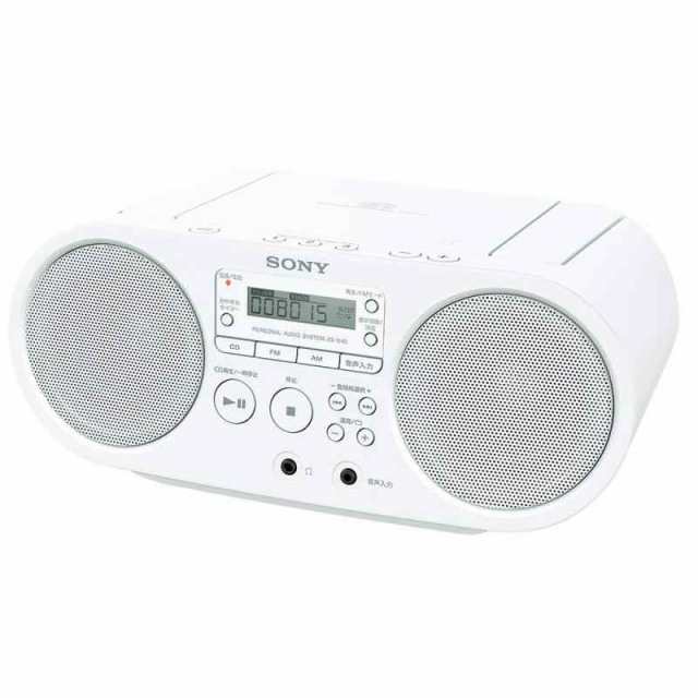 ソニー AUX CDラジオ ZS-S40 : FM AM ワイドFM対応 ホワイト ZS-S40 W