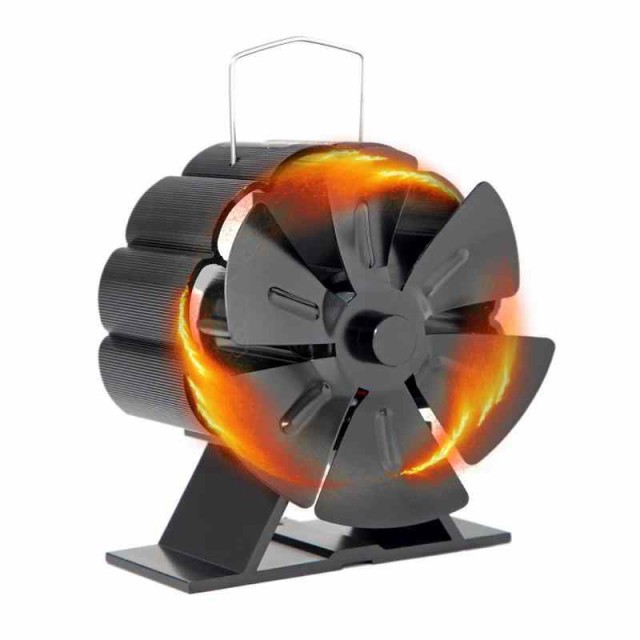 Qivine 暖炉ファンエコファン 薪ストーブファン効率的に部屋にポカポカ 静音 電源不要 省エネ 空気循環 小型軽量 防寒対策 ストーブファ