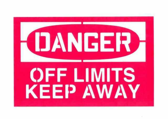 ステンシルシート DANGER OFF LIMITS KEEP AWAY 18x28cm