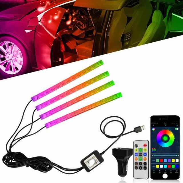 YM E-Brightt RGB LEDストリップライト 車 アプリコントロール LED