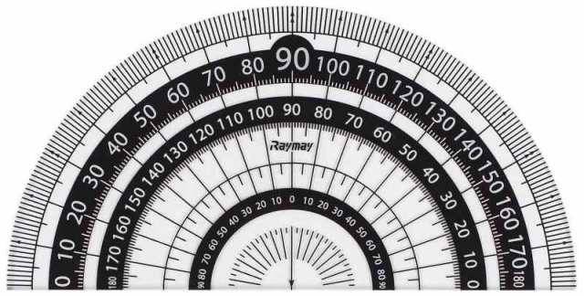 レイメイ藤井 分度器 見やすい白黒 分度器 黒 9cm APJ151B