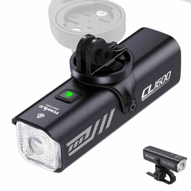 TOWILD CL1600 自転車 ライト USB-C充電式 大容量5000mAh 1600ルーメン 自転車ヘッドライト 防水IPX6 【自動点灯モード搭載u0026無線操作可能