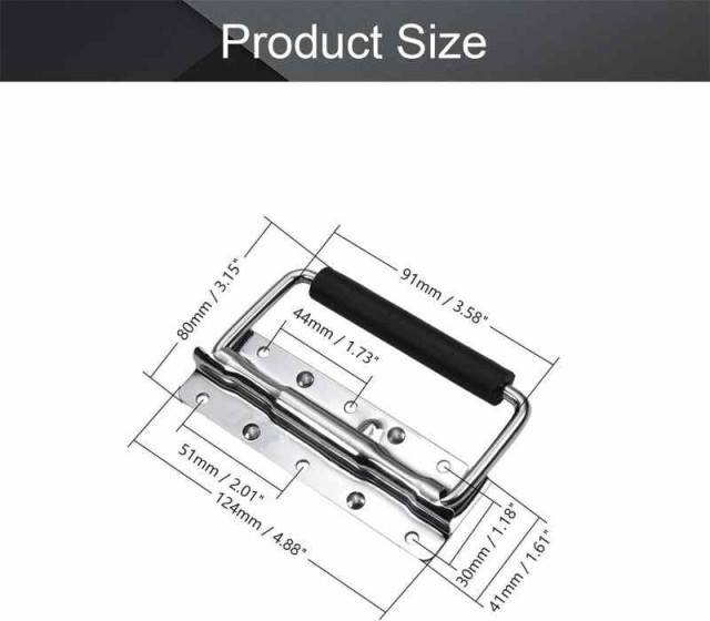 MroMax 取っ手 トランク ドアプルハンドル 2個入り 長さ80mm 穴径64mm