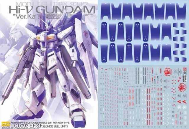 蛍光 HG RG MG PG RE HiRM ロボット MS ディテールアップ用水転写式デカール [並行輸入品] (MG 1/100 RX-93-v2  Hi-vガンダム Ver.Ka用2枚｜au PAY マーケット