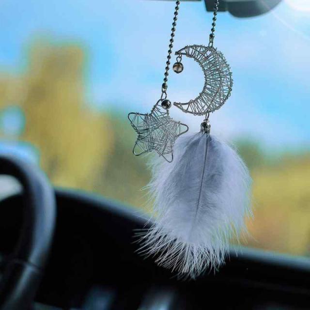 車ペンダント ルームミラー アクセサリー スタームーンドリームキャッチャー 車内 アクセサリー 車 ドレスアップ 車 飾り 車用品 カーアの通販はau Pay マーケット Lanui