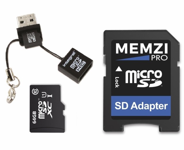MEMZI PRO 64GB Class 10 90MBs Micro SDXC Memory Card with SD Adapter and Micro USB Reader for ZTE MAX XL ZMAX Grand LTE ZMのサムネイル