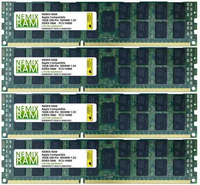 NEMIX RAM 64GB 4X16GB Mac Pro 2013 互換メモリ DDR3-1866 PC3-14900