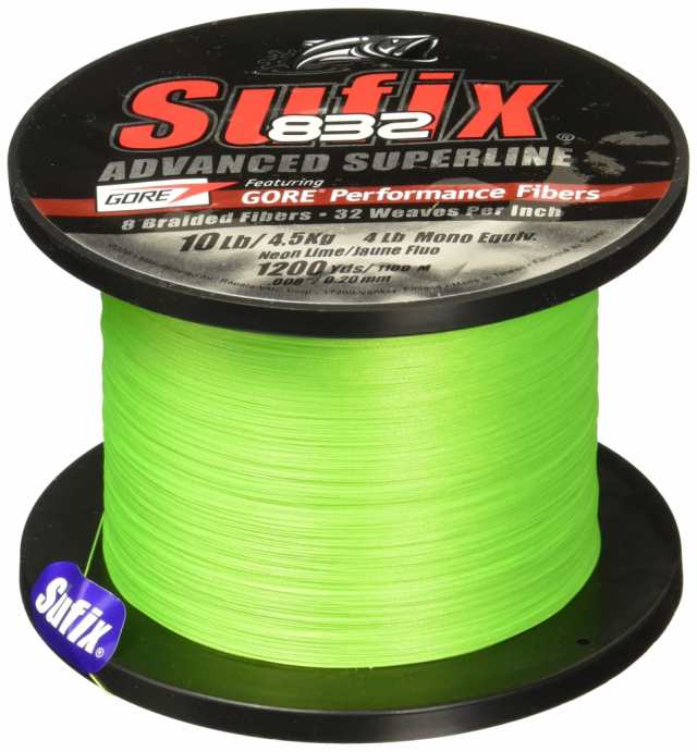29kg Neon Lime - Sufix 832 Braid Line-1200 Yardsのサムネイル