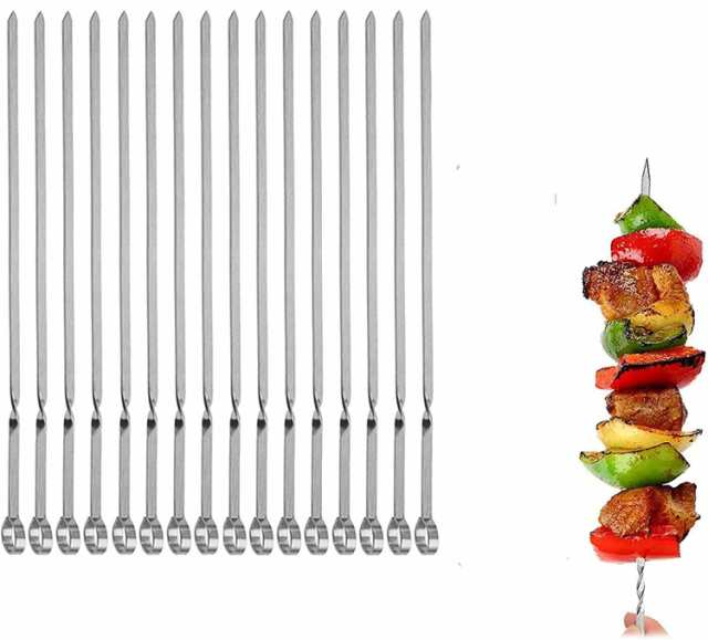 値段交渉 Metal Skewers for GrillingKabob SkewersFlat BBQ Barbecue