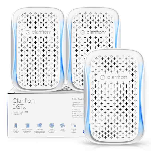 のアイテムをご購入 Clarifion DSTx 2.0 Portable Air Purifier Pack Plug In Ionizer  HEPA Filter Mini Personal Purifiers For B 家電
