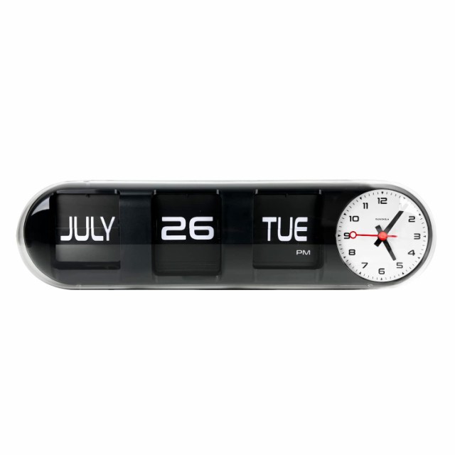 Cloudnola Date and Time Capsule Clock Flip Calendar Analog in One Great for  Seniors Teenagers or Retro Design L 完璧 インテリア・寝具 