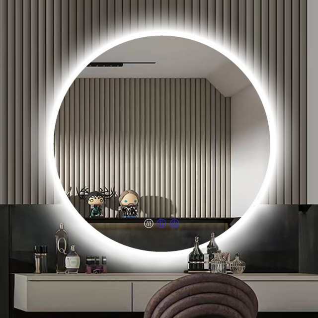LED Bathroom Mirror with Lights 24 Inch Round Backlit Mirror for BathroomSmart Light up Circle Mirror Wall Mounted Makeup Vaのサムネイル